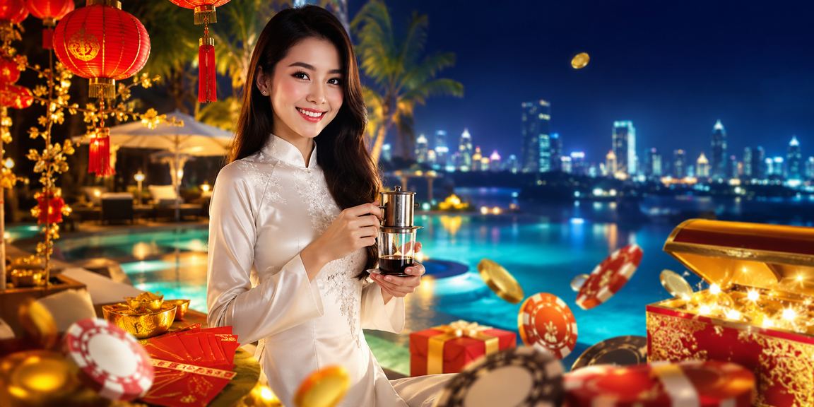 Khuyến mãi Tết 2024 tặng phong bao lì xì trên nền áo dài truyền thống